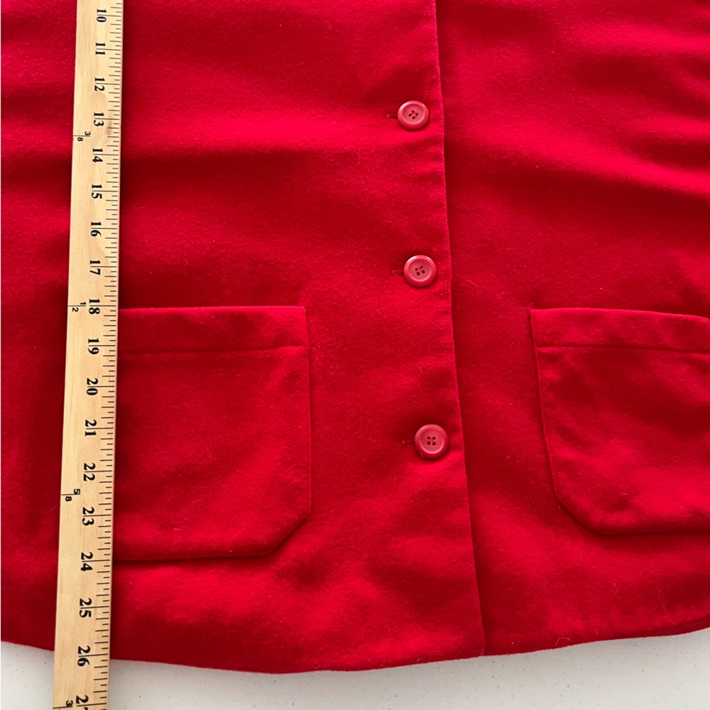 VTG Pendleton Poncho Womens 100% Virgin Wool Made USA Cape Pockets Red Size S/M - Picture 9 of 15